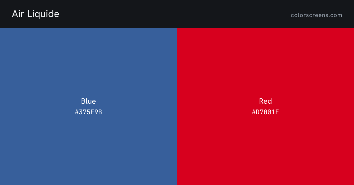 Air Liquide brand colors: Blue #375F9B, Red #D7001E