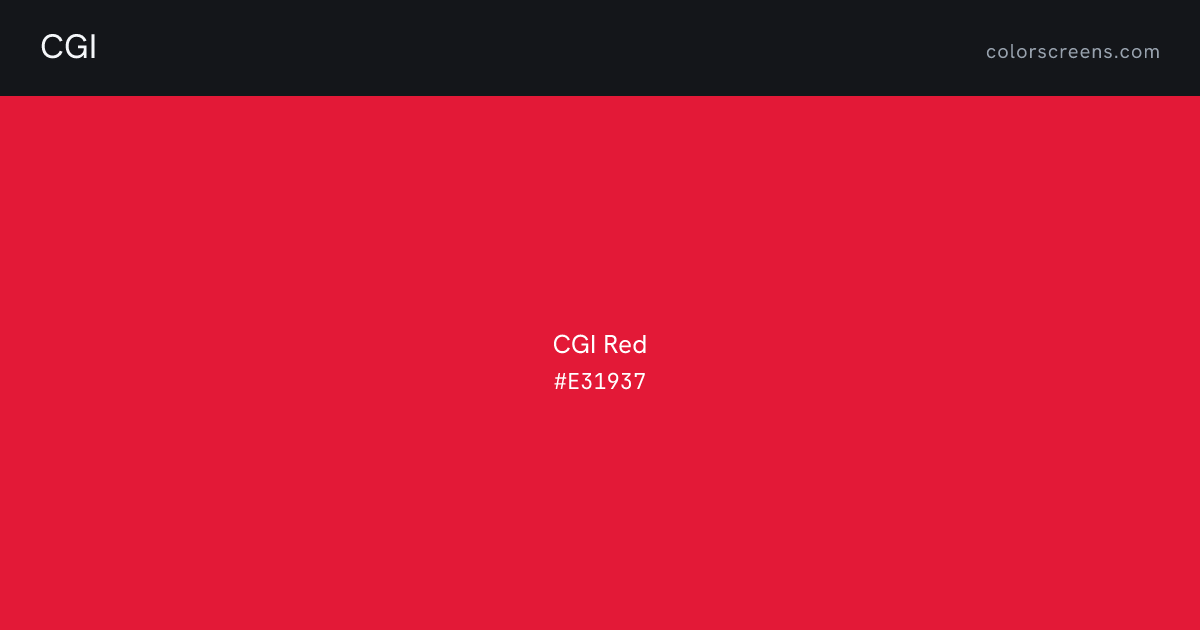 CGI brand colors: CGI Red #E31937