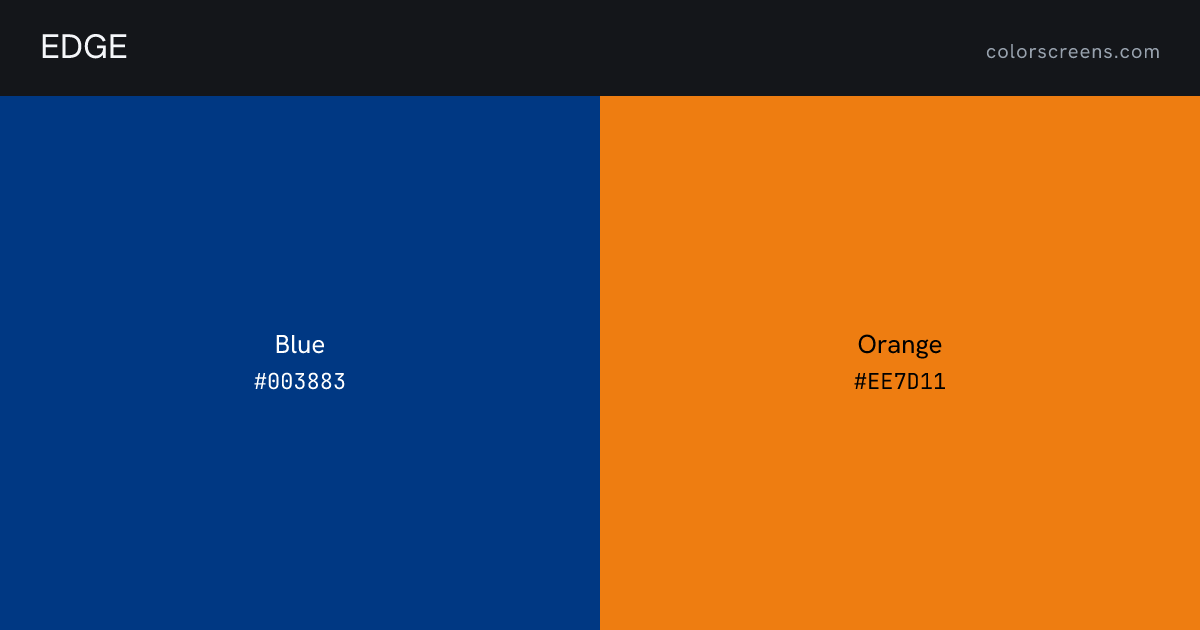 EDGE brand colors: Blue #003883, Orange #EE7D11