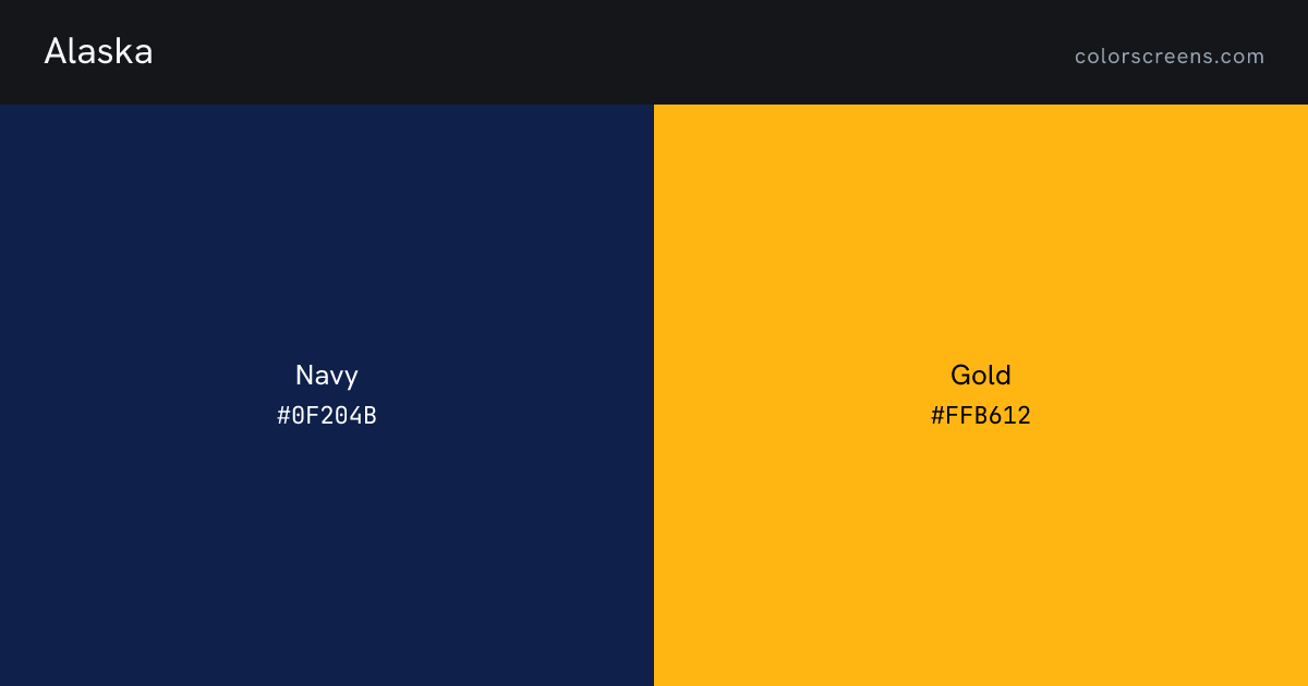 Alaska flag colors: Navy #0F204B, Gold #FFB612