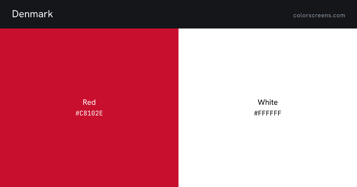 Denmark flag colors: Red #C8102E, White #FFFFFF
