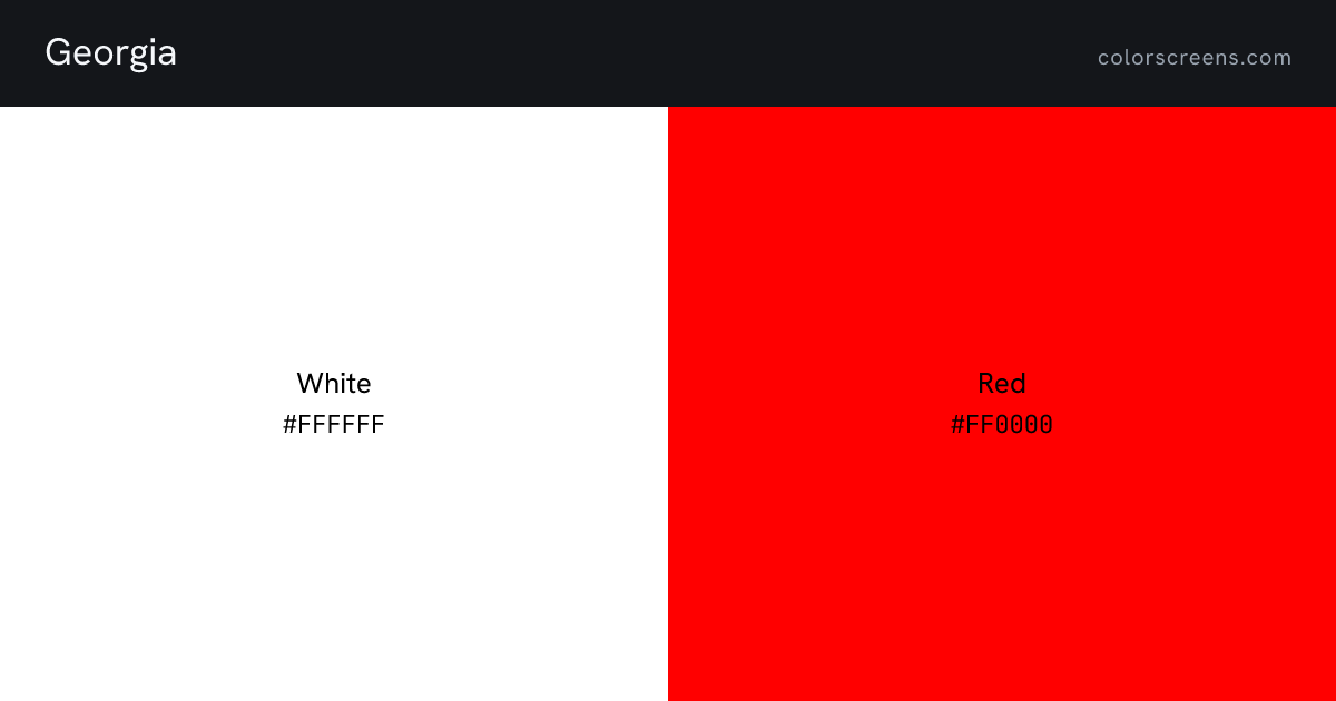 Georgia flag colors: White #FFFFFF, Red #FF0000