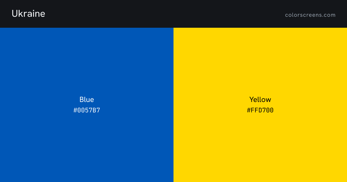 Ukraine flag colors: Blue #0057B7, Yellow #FFD700