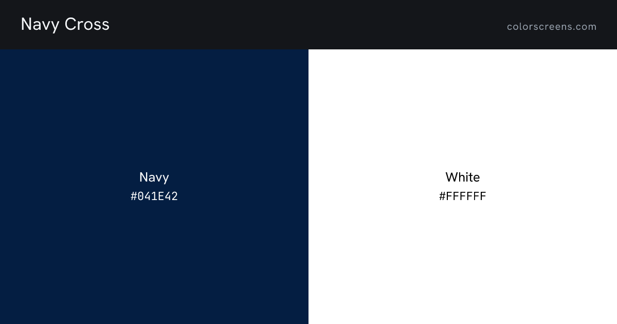 Navy Cross ribbon colors: Navy #041E42, White #FFFFFF
