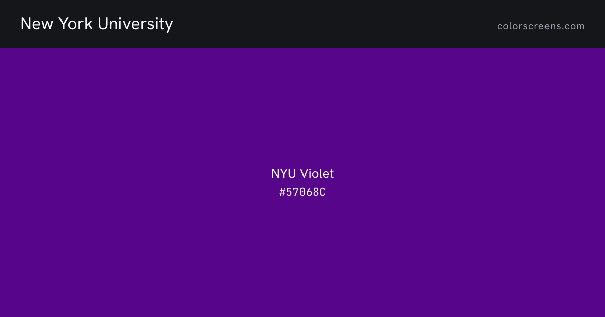 New York University brand colors: NYU Violet #57068C