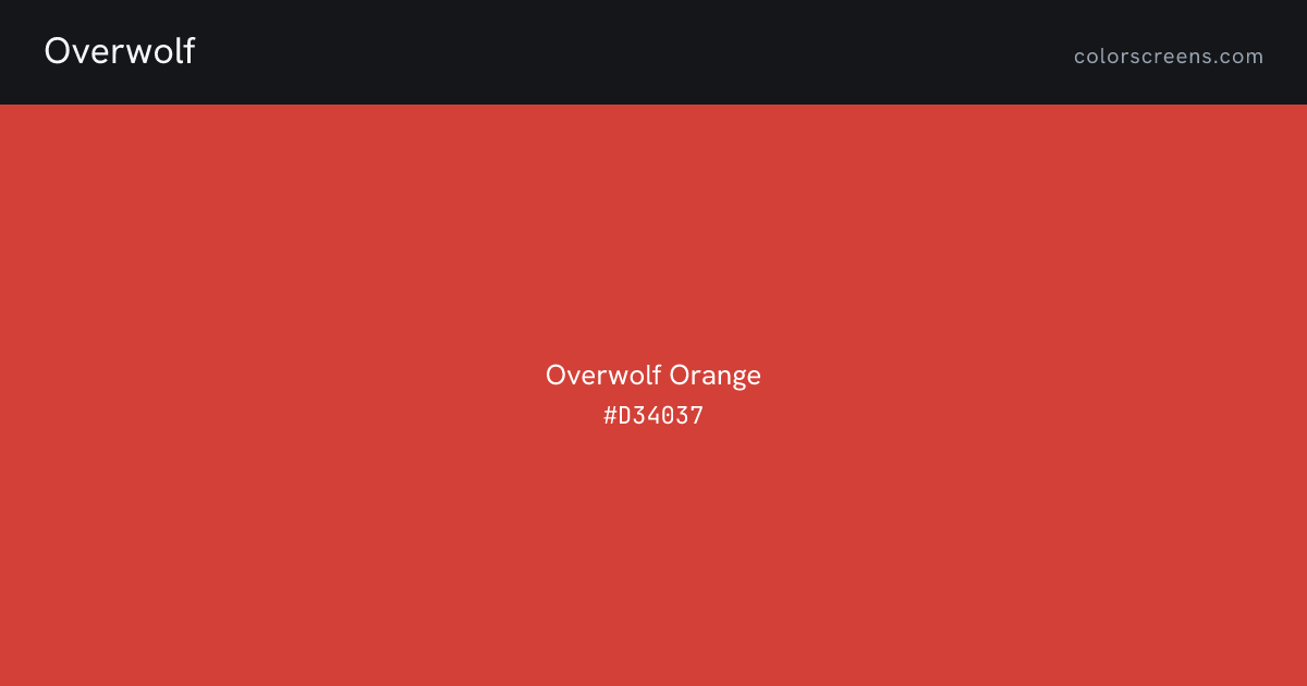 Overwolf brand colors: Overwolf Orange #D34037
