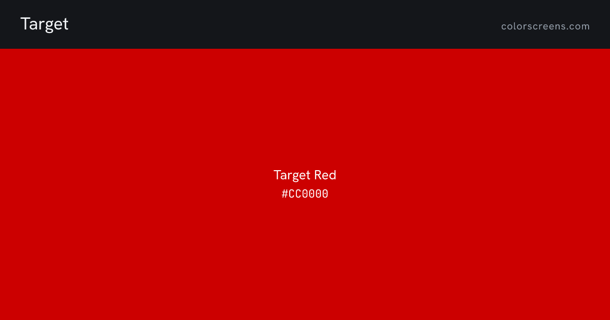 Target brand colors: Target Red #CC0000